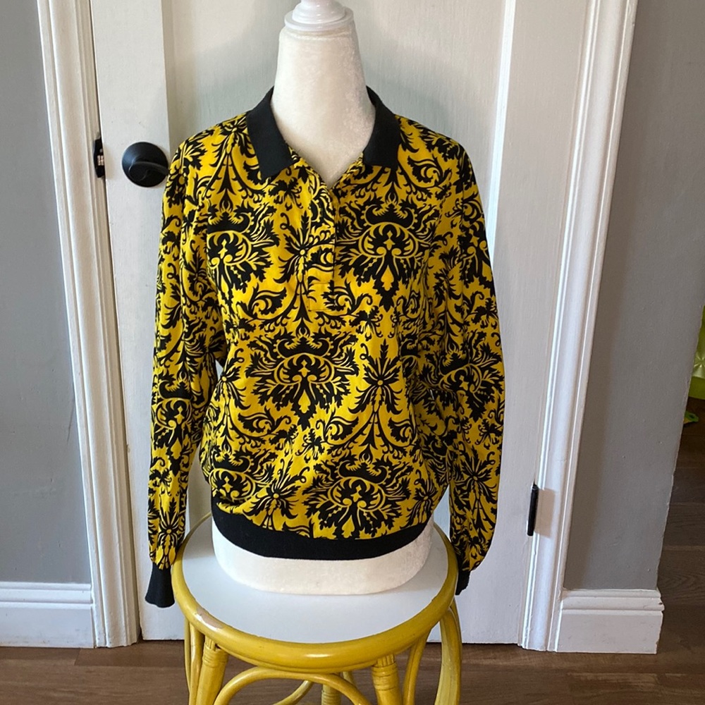 Vintage DVF polyester collared blouse circa early 90s